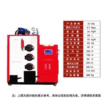 佳先80公斤蒸汽/16.7耗燃料/时生物质颗粒燃料锅炉蒸汽发生器